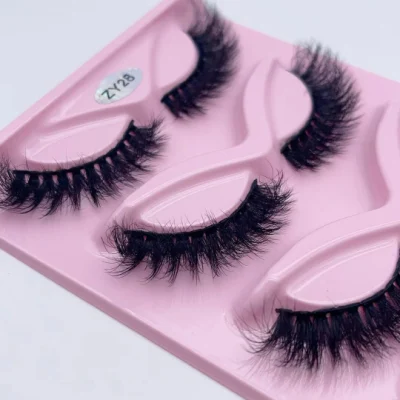 Makeup Beautiy 3D 5D 5pairs Faux Mink Fiber Eyelash Comestics Silk Eyelashes with Free Package Box